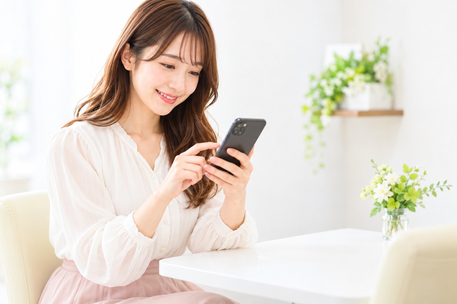 パーティーの最後にアプリからアプローチを送る女性